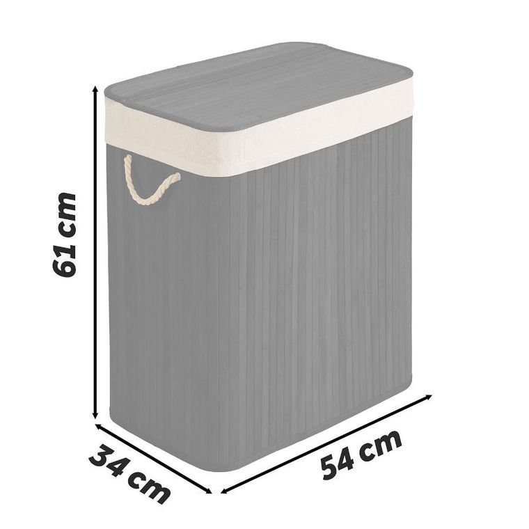 Massido, bambusowy kosz na pranie z pokrywą, 100l