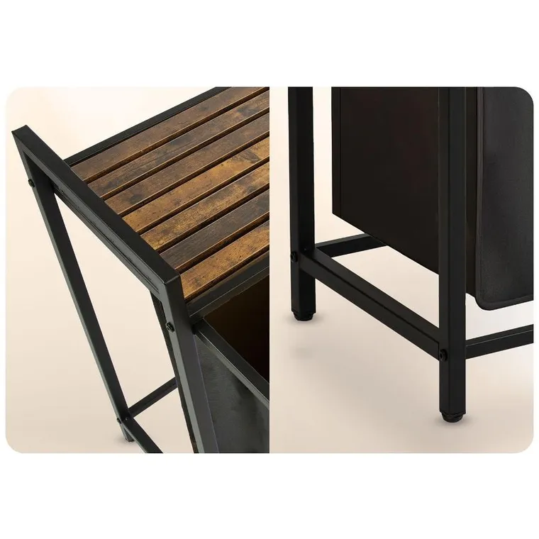 Massido, kosz na pranie, dwukomorowy na stelażu, 80l