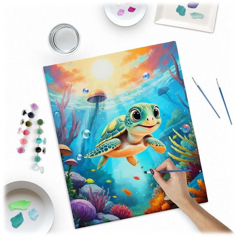 Massido, malowanie po numerach, żółwik, 40-50 cm