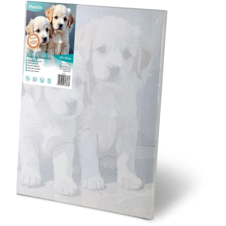 Massido, obraz do malowania po numerach, Szczenięta, 40-50 cm