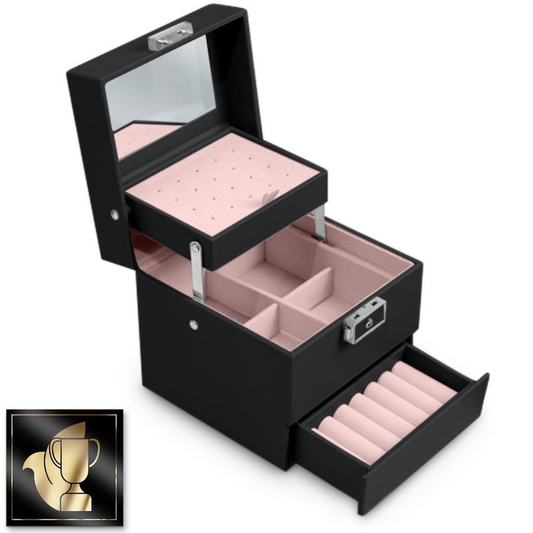 Massido, szkatułka na biżuterię, czarna