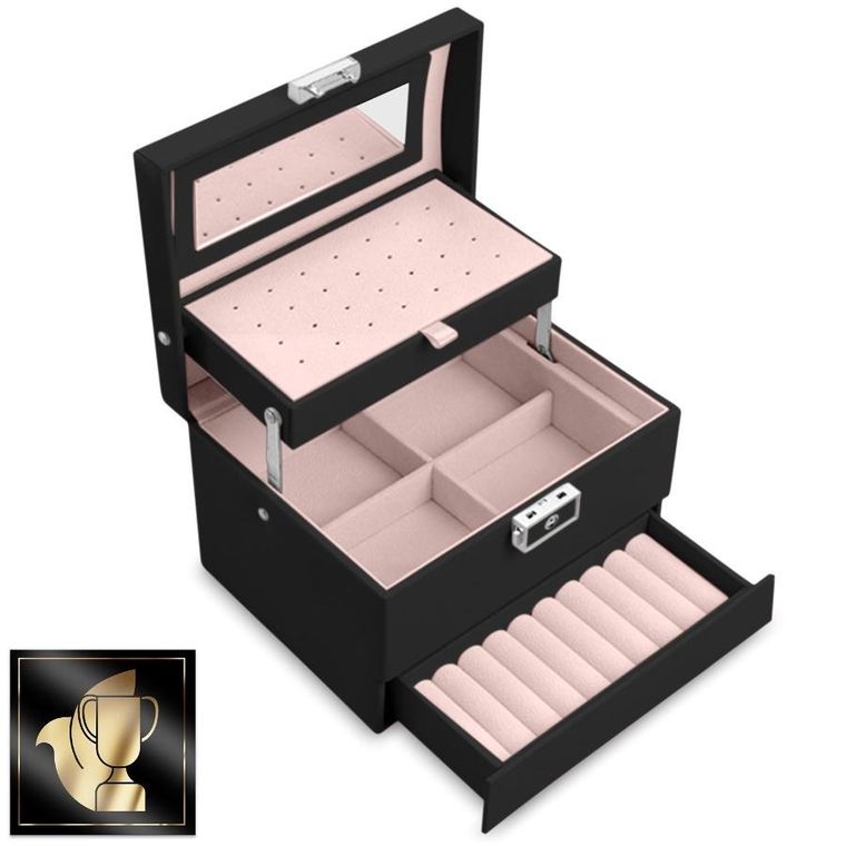 Massido, szkatułka na biżuterię, czarna