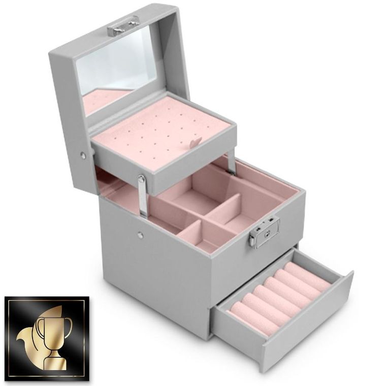 Massido, szkatułka na biżuterię, szara