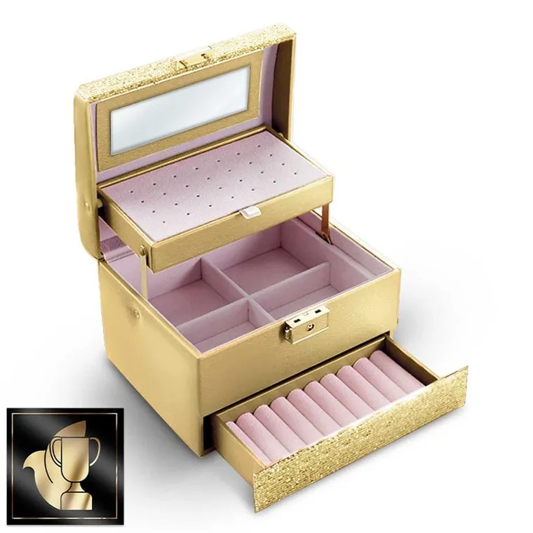 Massido, szkatułka na biżuterię, złota