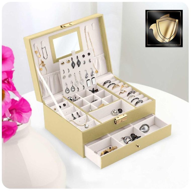 Massido, szkatułka na biżuterię, złota