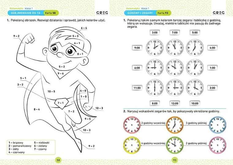 Matematyka. Karty pracy w szkole i w domu - klasa 1