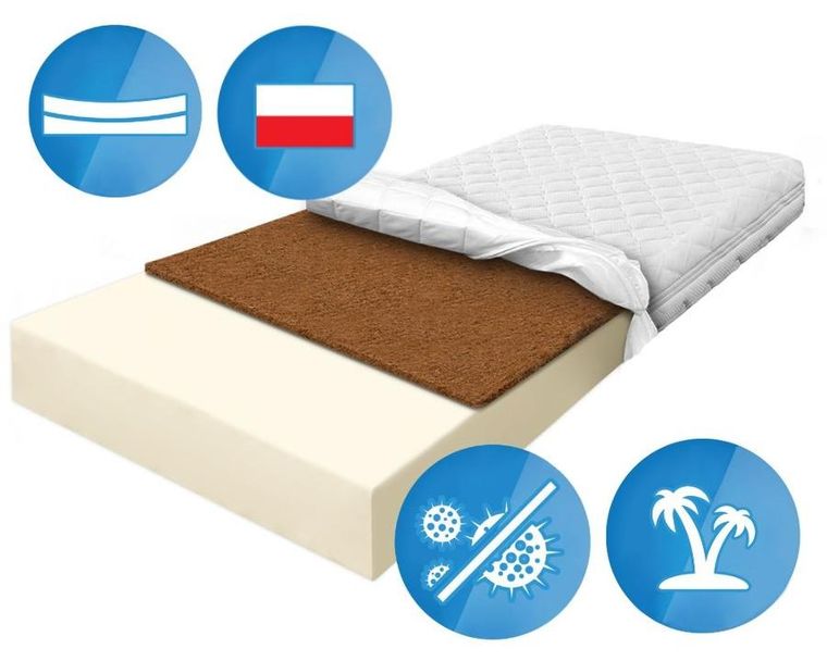 Materace z Gór, Standard Kokos Baby, materac bezpieczny, dziecięcy, kokosowy, 70-130-11 cm