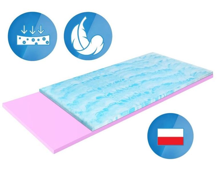 Materace z Gór, Top Hr Marshmalo, materac poprawiający, nawierzchniowy, wysokoelastyczny, 70-140-6 cm