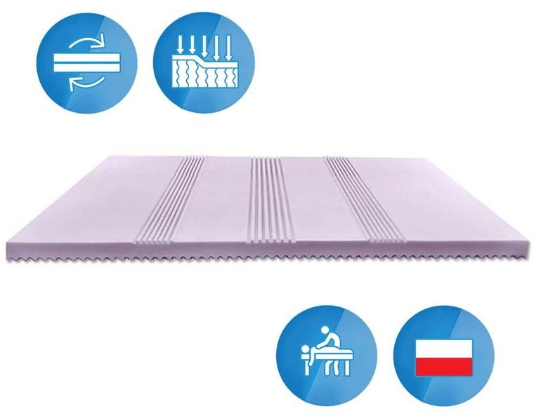 Materace z Gór, Top Light7, materac regenerujący, nawierzchniowy, strefowy, 90-180-5 cm