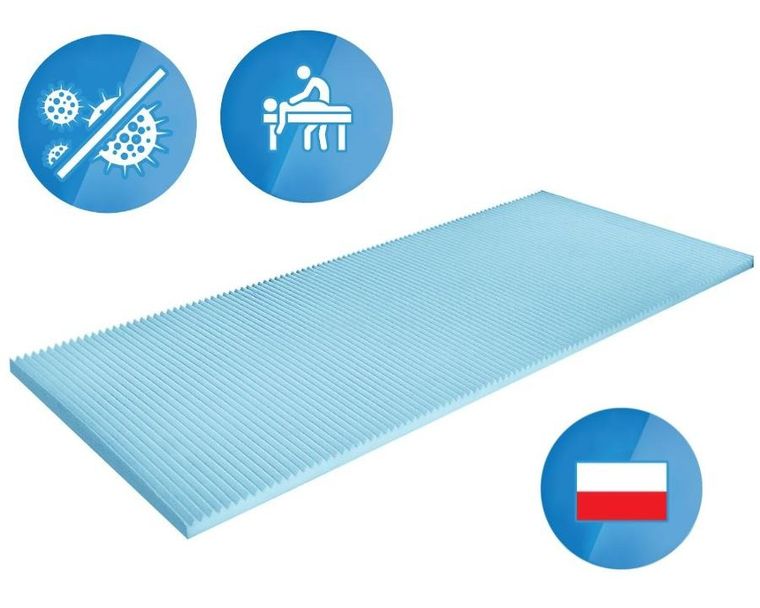 Materace z Gór, Top Zone Light, materac udoskonalający, nawierzchniowy, piankowy, strefowy, bez pokrowca, 70-160-4 cm