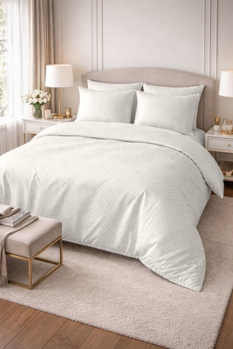 Matex, 3-częściowy komplet pościeli, adamaszek geometryczny, 200-220 cm