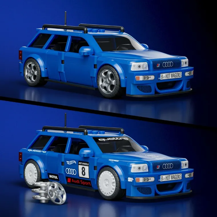 Mattel Brick Shop, Hot Wheels, Speed Series ’94 Audi Avant RS2, klocki, 236 elementów
