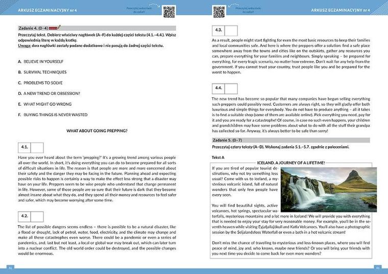 Matura - arkusze - język angielski. Poziom podstawowy, poziom rozszerzony