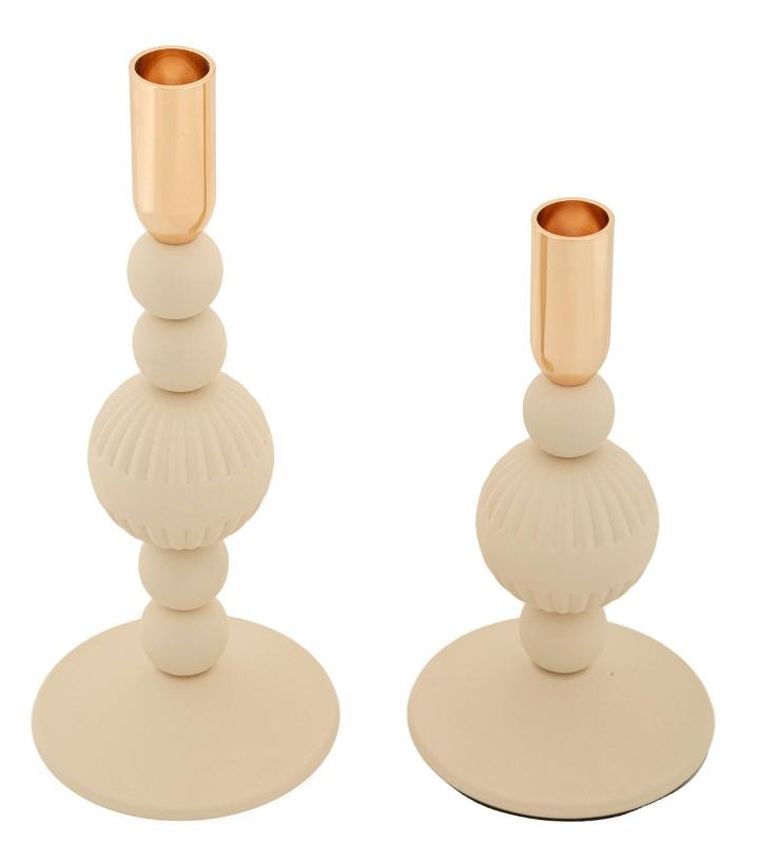 Mauro Ferretti, Aster, zestaw świeczników, kremowy