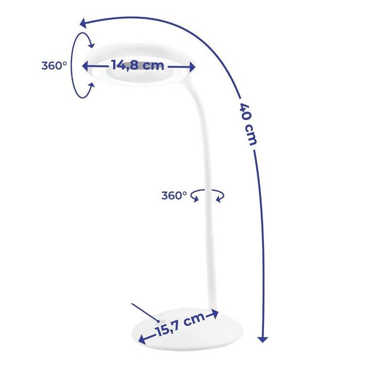 Maximex, lampka na biurko LED z lupą, Ø 14,8 cm