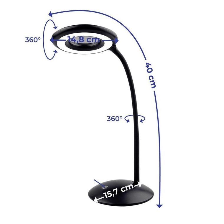 Maximex, lampka na biurko LED z lupą, Ø 14,8 cm