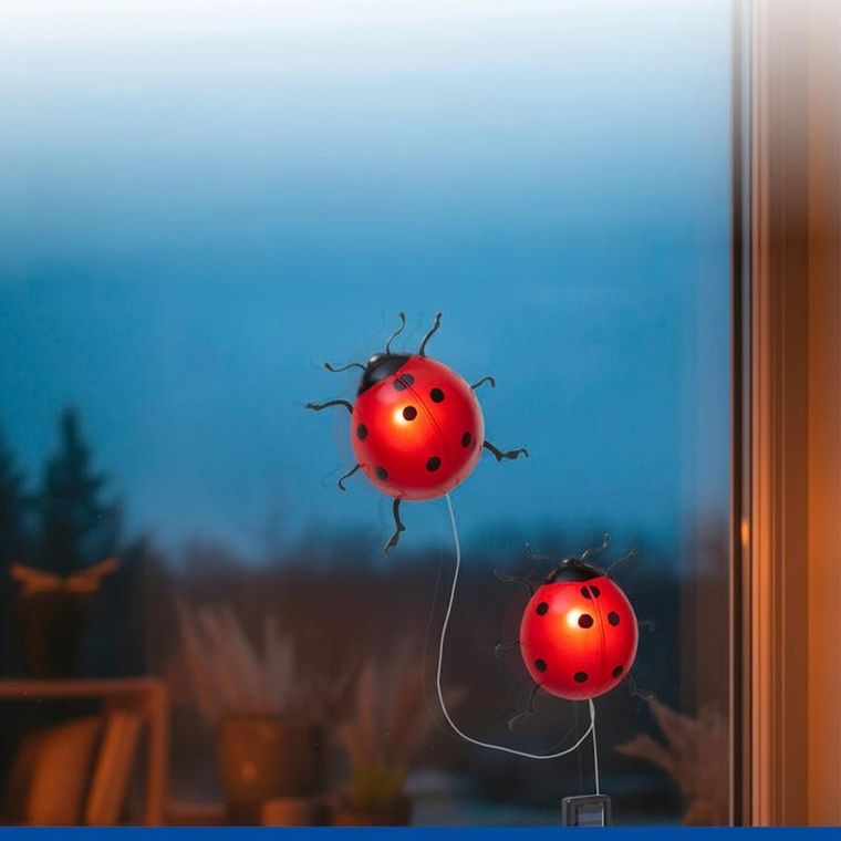 Maximex, lampki ogrodowe solarne, biedronki LED, 20 cm, 2 szt.
