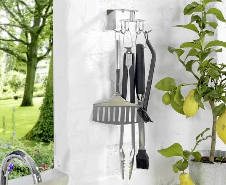 Maximex, wieszak kuchenny ze stali nierdzewnej, obrotowy, 6 haczyków