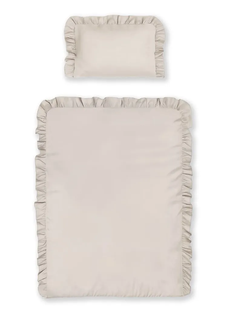 Mayamoo, pościel 2-częściowa z falbaną, beżowa, 100-135 cm