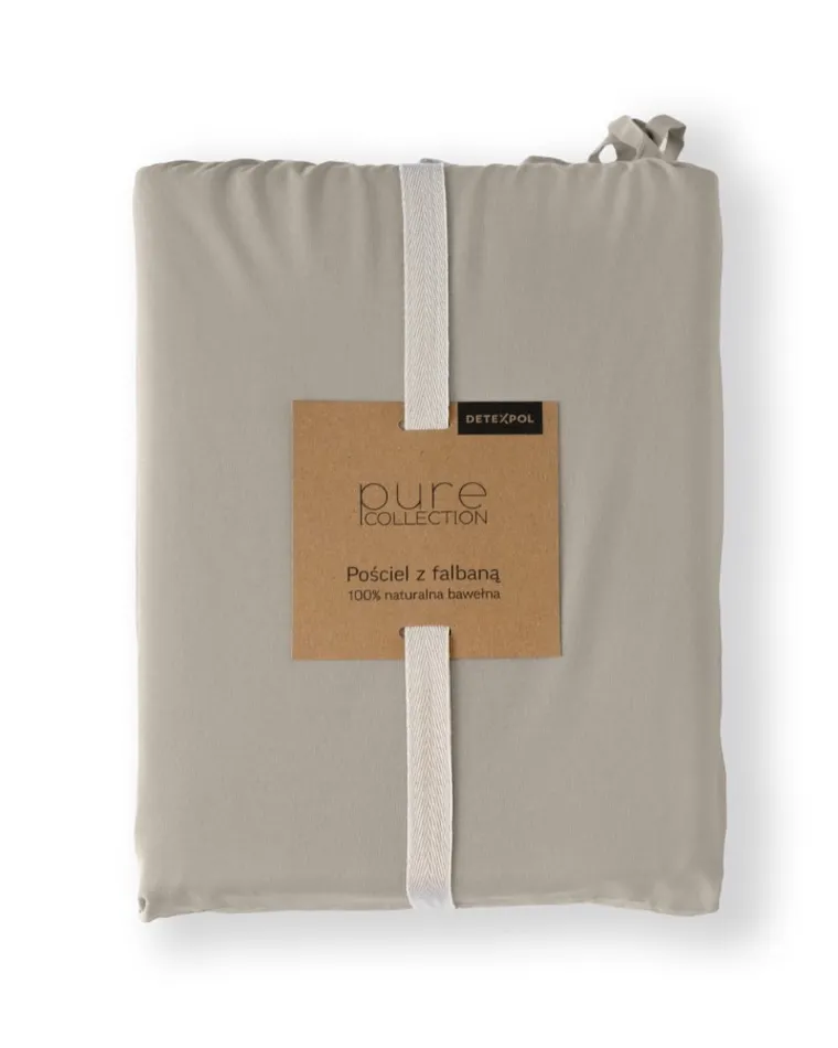 Mayamoo, pościel 3-częściowa z falbaną, taupe, 160-200 cm