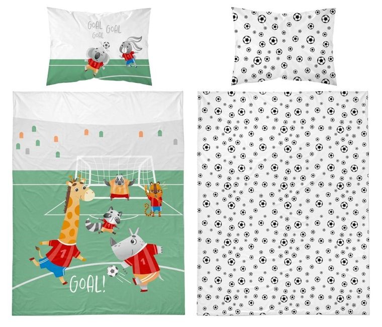 Mecz, 2-częściowy komplet pościeli dziecięcej, bambus, czerwony, 90-120 cm