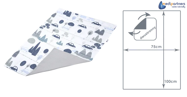 Medi Partners, Auta, Retro, kocyk, wafel, szary, 75-100 cm