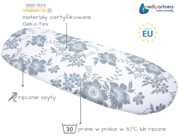 Medi Partners, Berry, prześcieradło z gumką do łóżeczka, bawełniane, 86-40 cm, 3 szt.