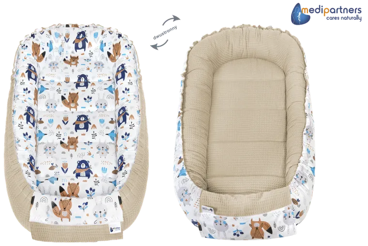 Medi Partners, Boho Animals, gniazdo niemowlęce, kokon, wafel, beżowy