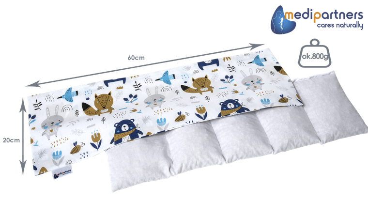 Medi Partners, Boho Animals, termofor 5-komorowy z pestkami wiśni, 20-60 cm