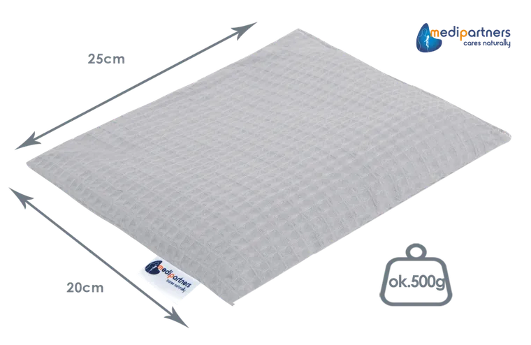 Medi Partners, duży termofor z pestkami wiśni, wafel, szary