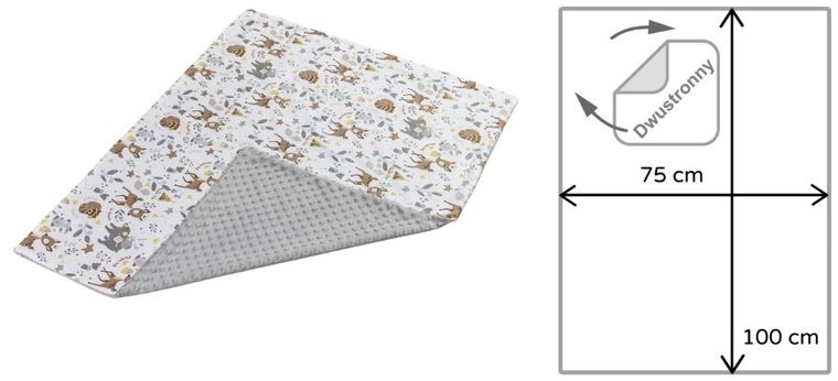 Medi partners, Jelonki, kocyk minky, szary, 75-100 cm