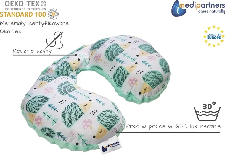 Medi Partners, Jeże, poduszka podróżna, rogal, miętowa