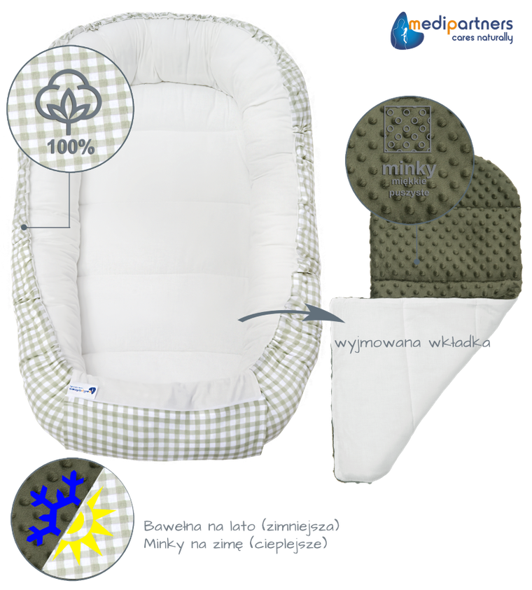 Medi Partners, Kratka, gniazdo niemowlęce, kokon solo, zielony