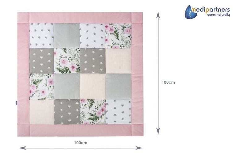 Medi Partners, Kwiaty, mata do zabaw, kocyk, 100-100 cm