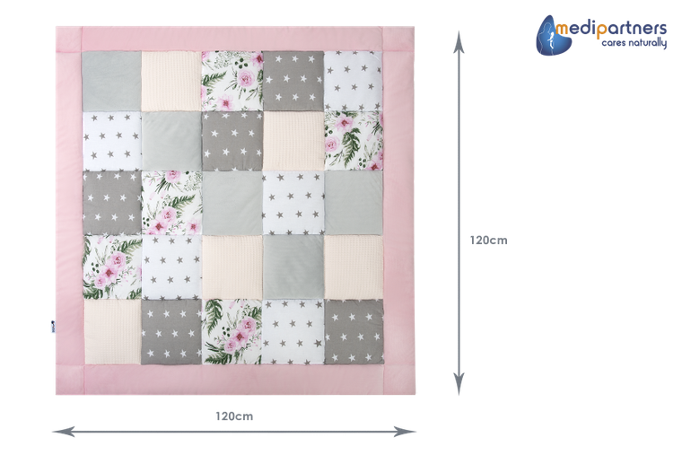 Medi Partners, Kwiaty, mata do zabaw, kocyk, 120-120 cm