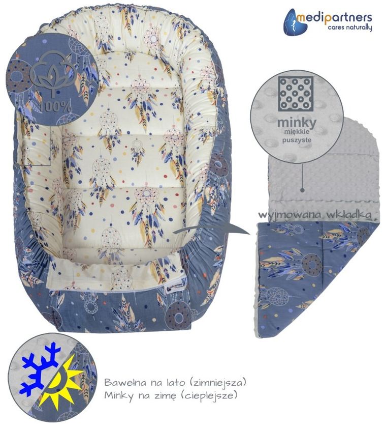 Medi Partners, Łapacze Snów, gniazdo niemowlęce, kokon solo, szary