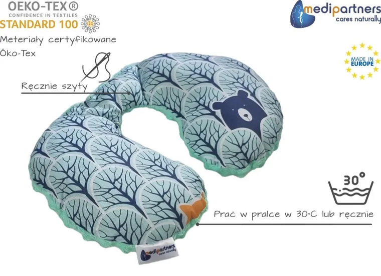 Medi Partners, Las, poduszka podróżna, rogal, miętowa