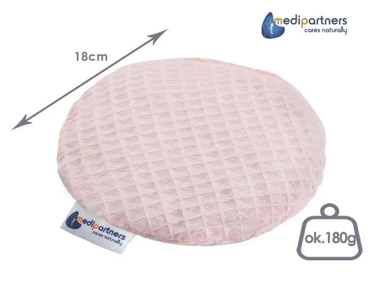 Medi Partners, mały termofor z pestkami wiśni, wafel, jasny róż