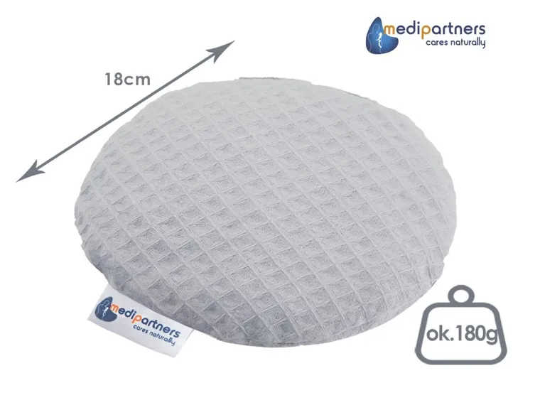 Medi Partners, mały termofor z pestkami wiśni, wafel, szary