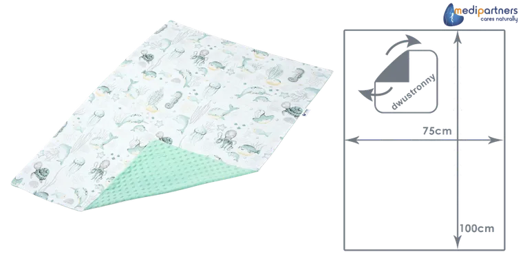 Medi Partners, Ocean, kocyk minky, mięta, 75-100 cm