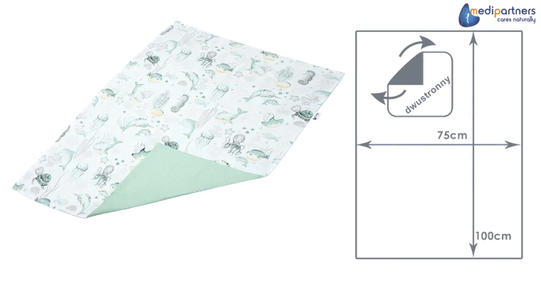 Medi Partners, Ocean, kocyk, wafel, mięta, 75-100 cm