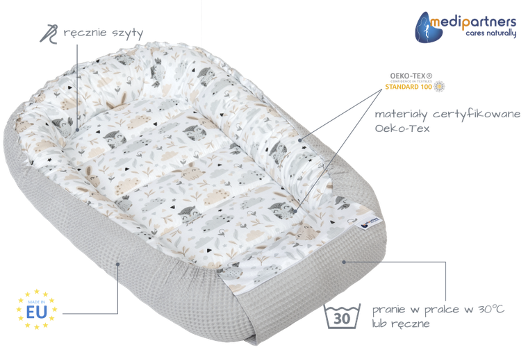 Medi Partners, Polana, gniazdo niemowlęce, kokon, wafel szary