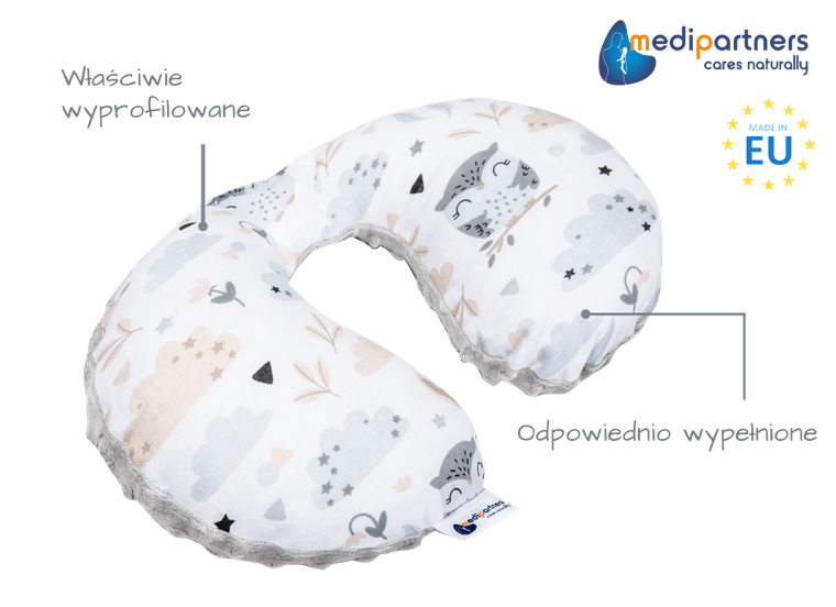 Medi Partners, Polana, poduszka podróżna, rogal, szara