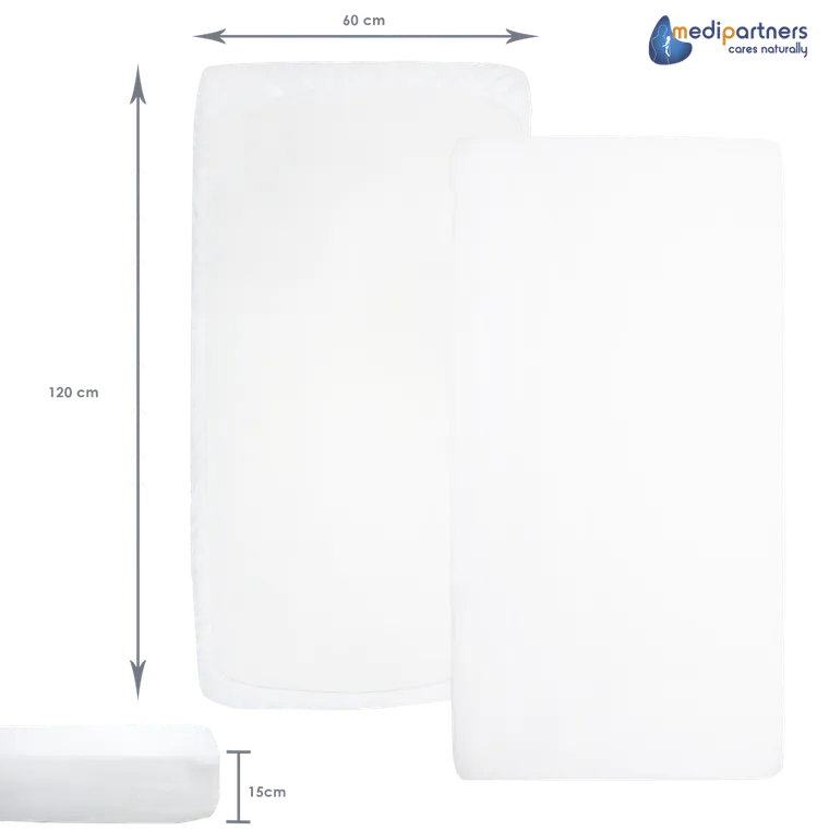 Medi Partners, prześcieradło z gumką, białe, 60-120 cm