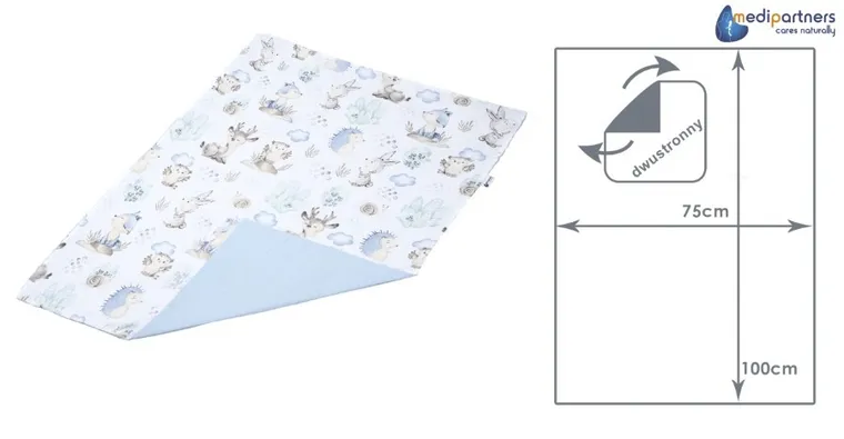 Medi Partners, Sarny, Jeż, kocyk minky, błękit, 75-100 cm