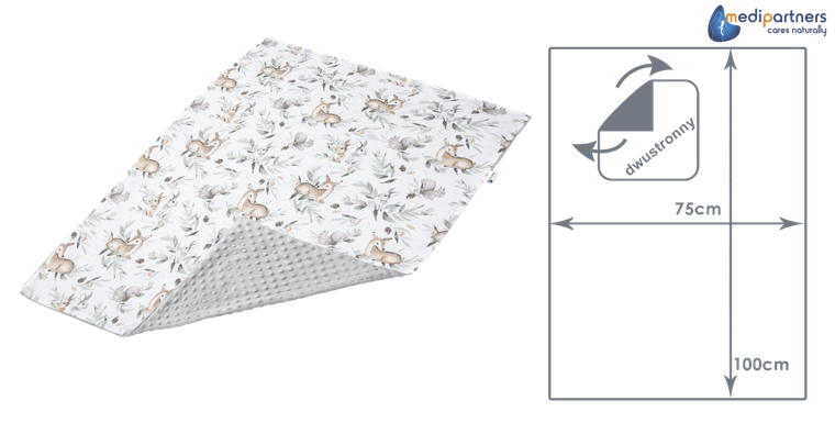 Medi Partners, Sarny, Liście, kocyk minky, szary, 75-100 cm