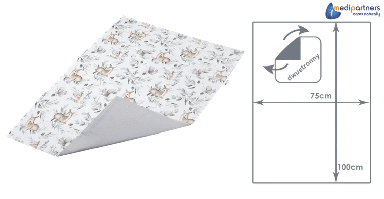 Medi Partners, Sarny, Liście, kocyk, wafel, szary, 75-100 cm