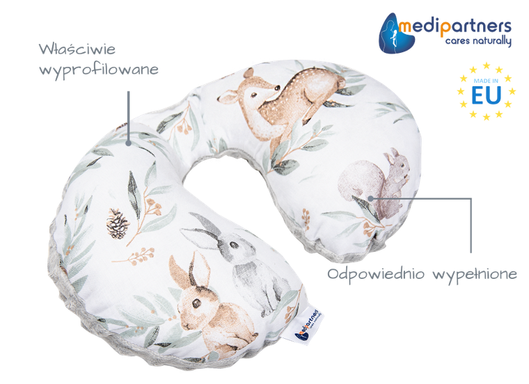 Medi Partners, Sarny, Liście, poduszka podróżna, rogal, szara