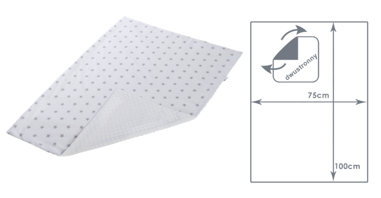 Medi partners, Stars kocyk minky, biały, 75-100 cm