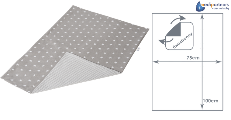 Medi Partners, Stars, kocyk, wafel, szary, 75-100 cm